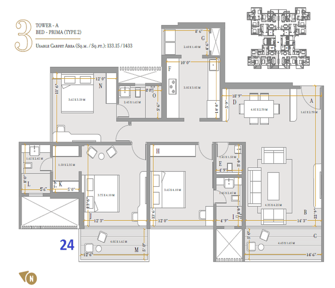 24K Manor Pimple Nilakh is a Ultra Luxurious 3BHK and 4BHK flats